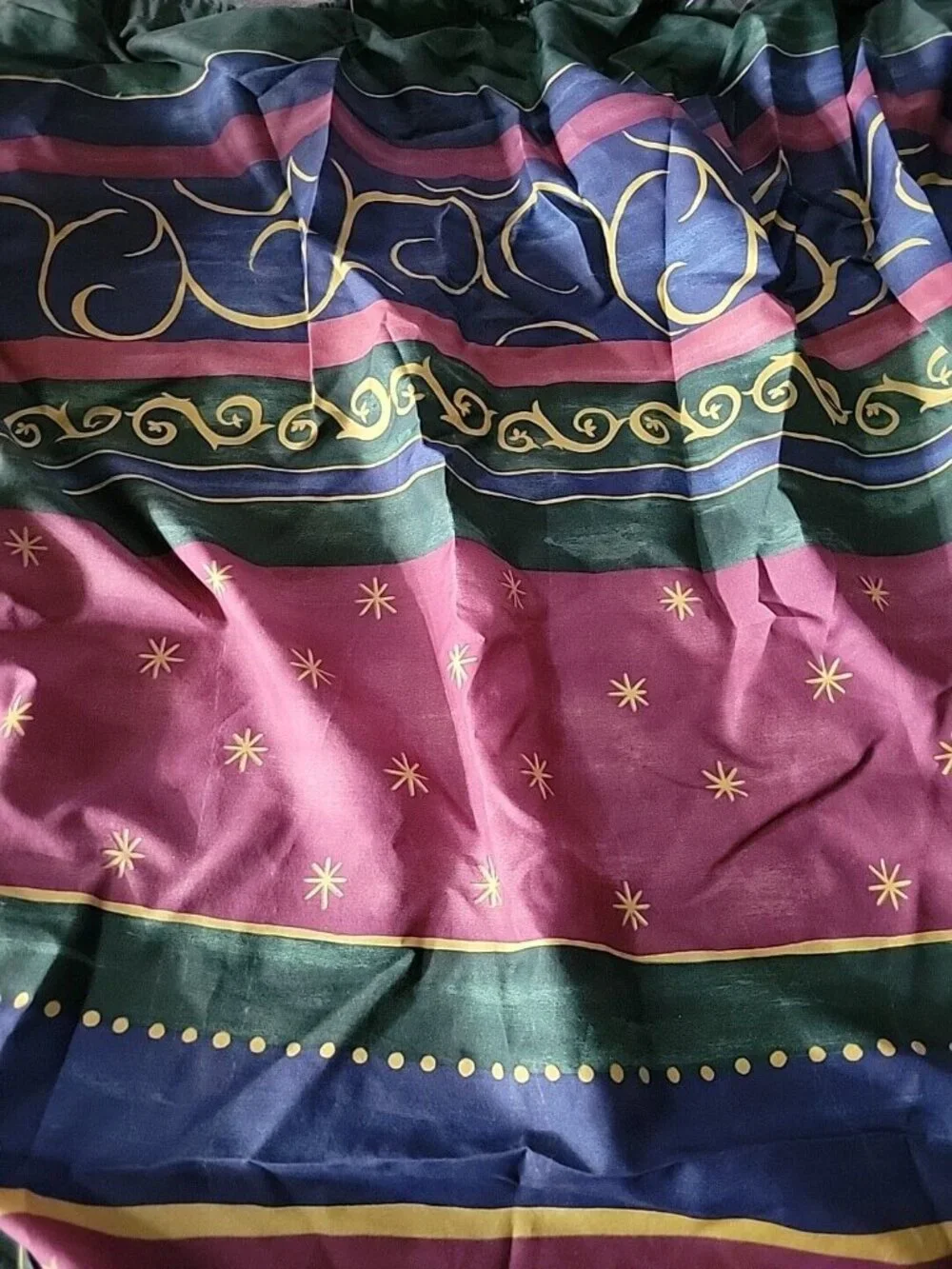 Springs Home  Vintage  Shower Curtain  Blue Green Purple Art Deco 69 x 69 Inch